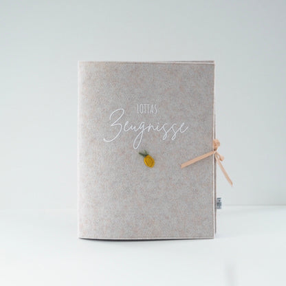 Personalisierte Zeugnismappe | Little Lemon | Schönes Geschenk zum Schulstart